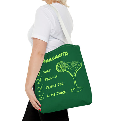Margarita Tote Bag Black Lime on Dark Green