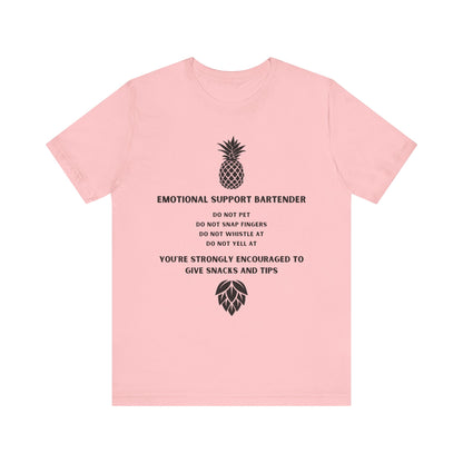 Emotional Support Bartender  Shirt - Black Text