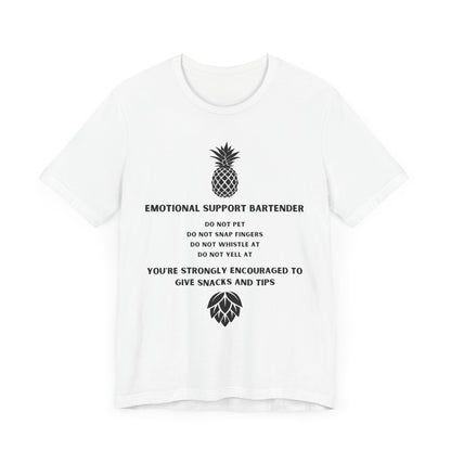 Emotional Support Bartender  Shirt - Black Text