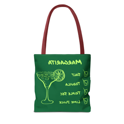 Margarita Tote Bag Black Lime on Dark Green