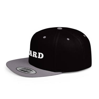 Heard Flat Bill Snapback White Text