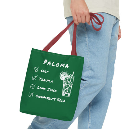 Paloma Tote Bag in White on Green
