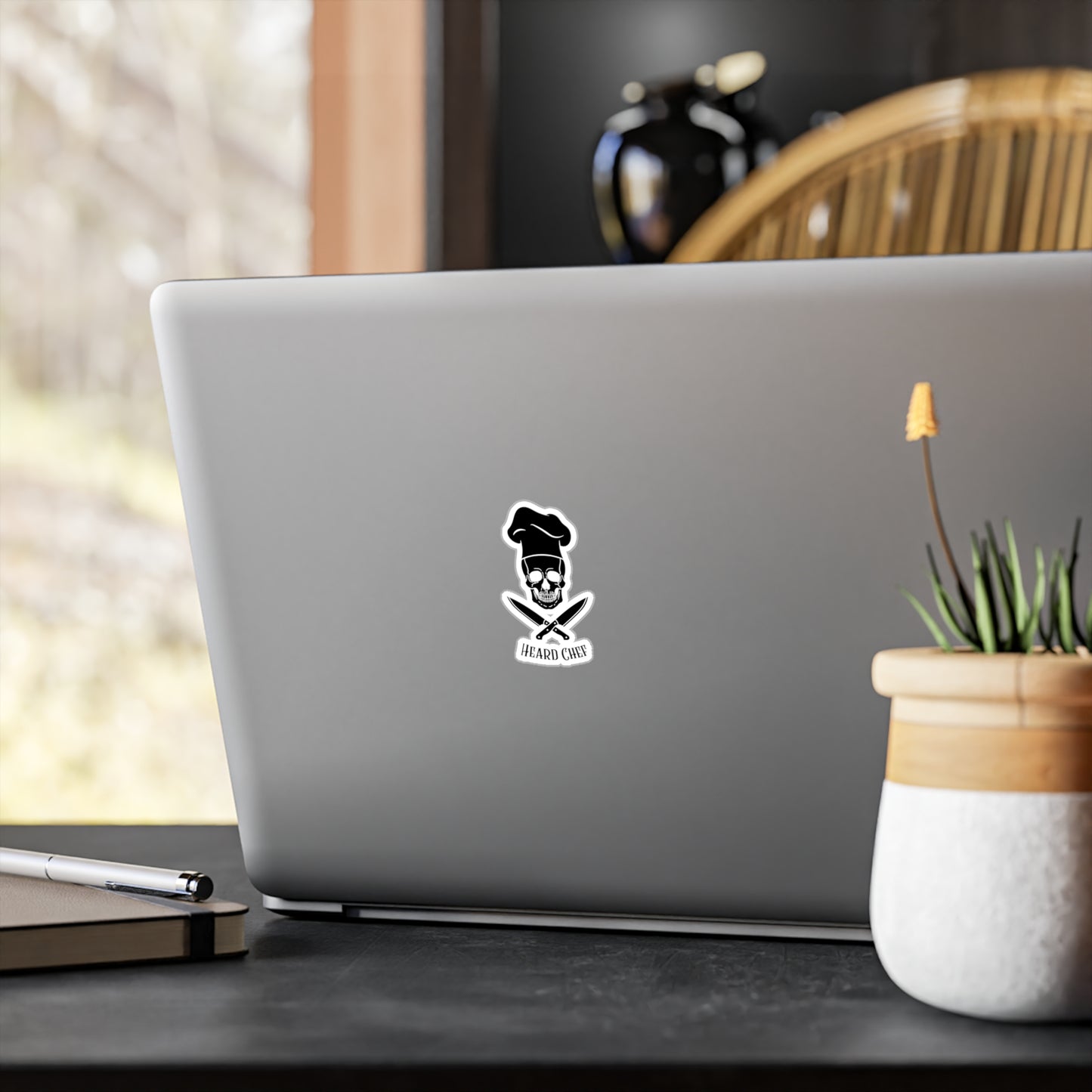 Heard Chef Skull Knives Vinyl Sticker