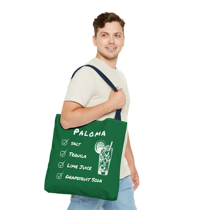Paloma Tote Bag in White on Green