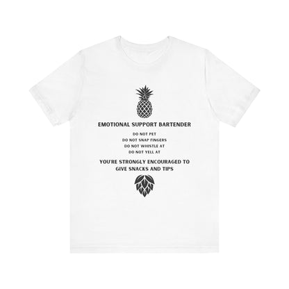 Emotional Support Bartender  Shirt - Black Text