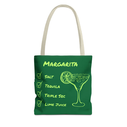 Margarita Tote Bag Black Lime on Dark Green