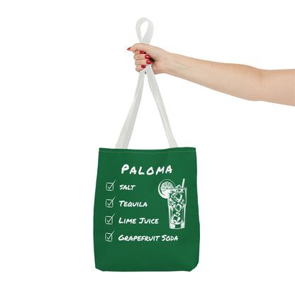 Paloma Tote Bag in White on Green