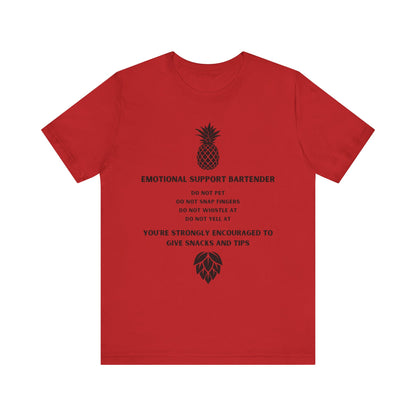 Emotional Support Bartender  Shirt - Black Text
