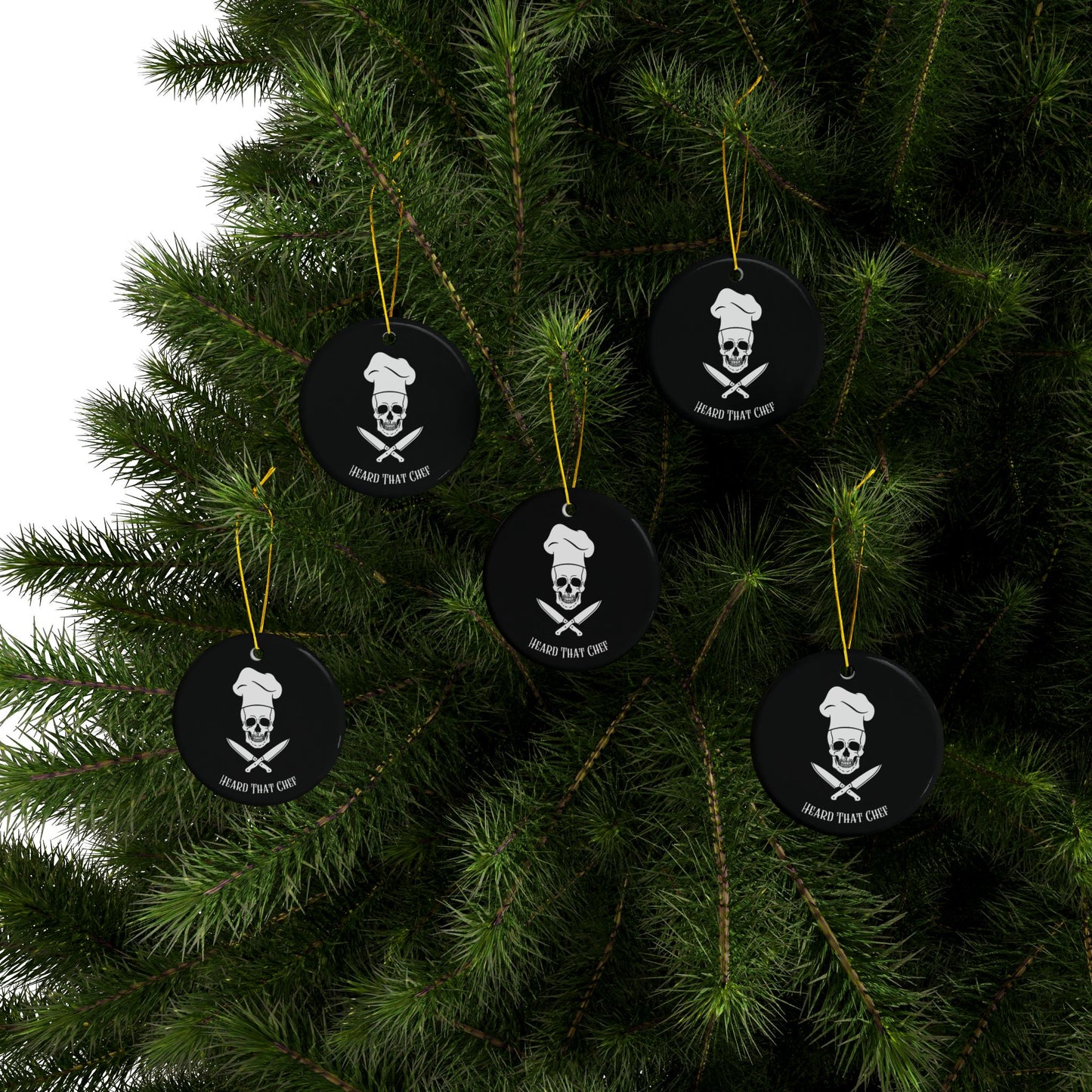 Heard That Chef Skull Ceramic Ornament