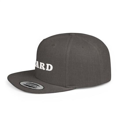 Heard Flat Bill Snapback White Text