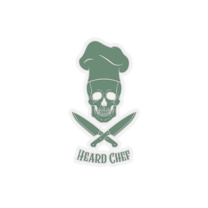 Stickers - Heard Chef Skull Knives Kiss-Cut Sticker