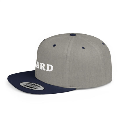 Heard Flat Bill Snapback White Text