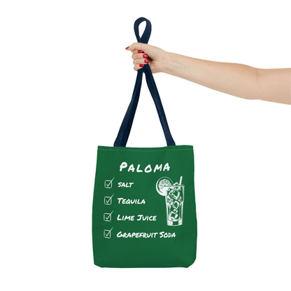 Paloma Tote Bag in White on Green