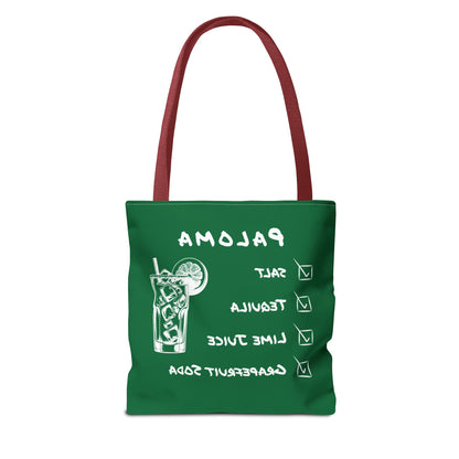 Paloma Tote Bag in White on Green