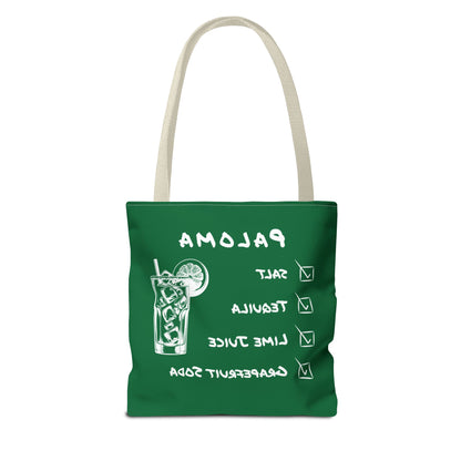 Paloma Tote Bag in White on Green