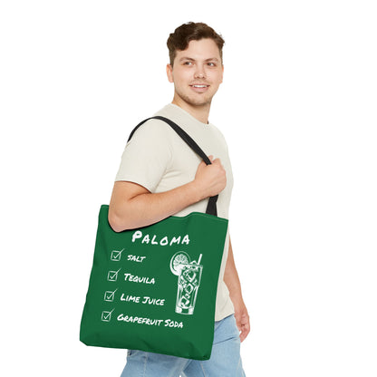 Paloma Tote Bag in White on Green