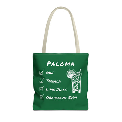 Paloma Tote Bag in White on Green