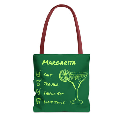 Margarita Tote Bag Black Lime on Dark Green