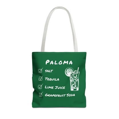 Paloma Tote Bag in White on Green