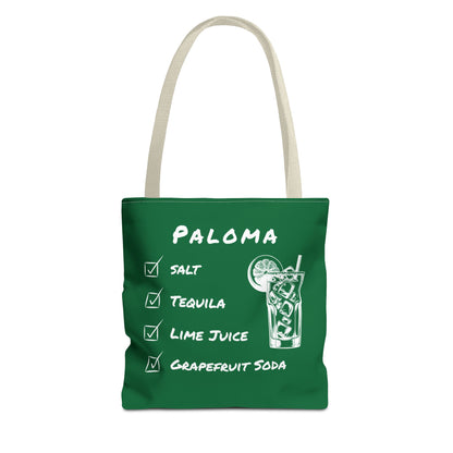 Paloma Tote Bag in White on Green