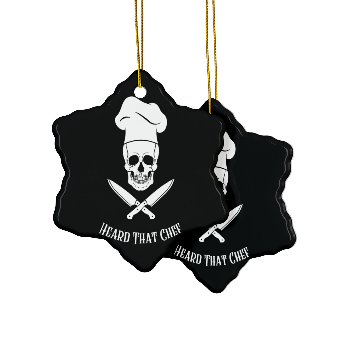 Heard That Chef Skull Ceramic Ornament