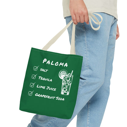 Paloma Tote Bag in White on Green