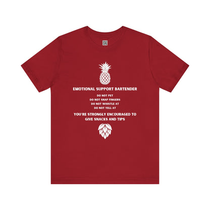 Emotional Support Bartender Shirt - White Text