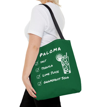Paloma Tote Bag in White on Green