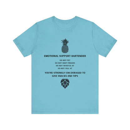 Emotional Support Bartender  Shirt - Black Text