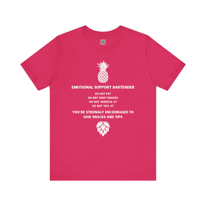 Emotional Support Bartender Shirt - White Text