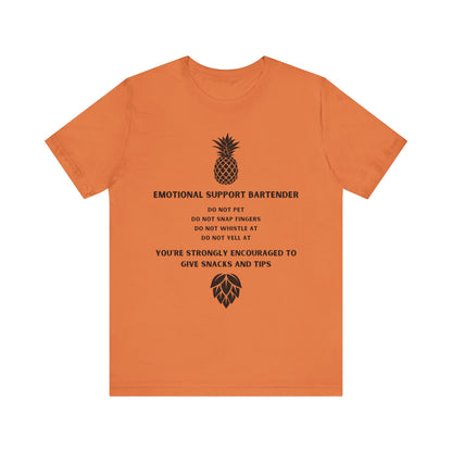 Emotional Support Bartender  Shirt - Black Text