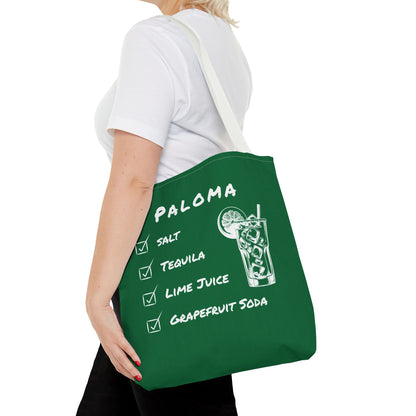 Paloma Tote Bag in White on Green
