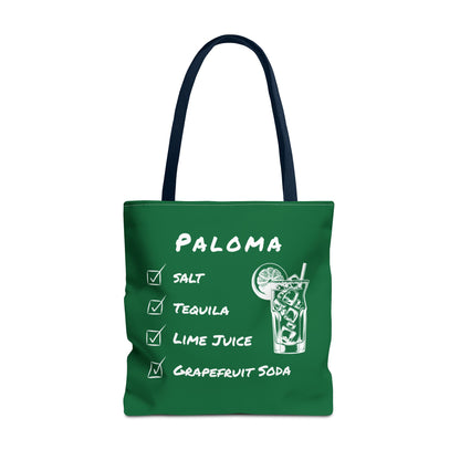 Paloma Tote Bag in White on Green