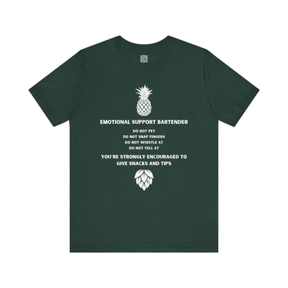Emotional Support Bartender Shirt - White Text
