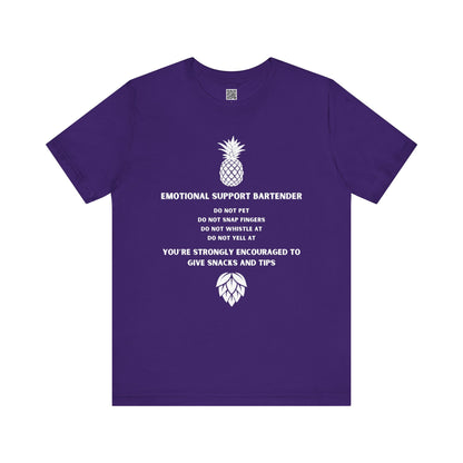 Emotional Support Bartender Shirt - White Text