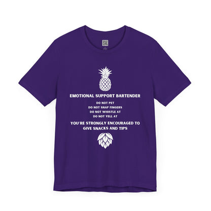 Emotional Support Bartender Shirt - White Text