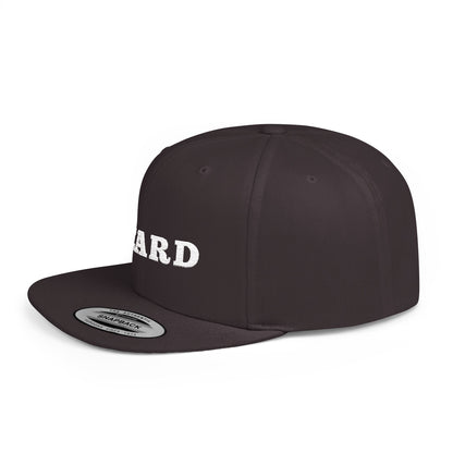 Heard Flat Bill Snapback White Text