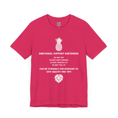 Emotional Support Bartender Shirt - White Text