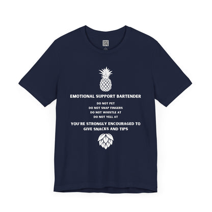 Emotional Support Bartender Shirt - White Text