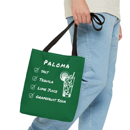 Paloma Tote Bag in White on Green