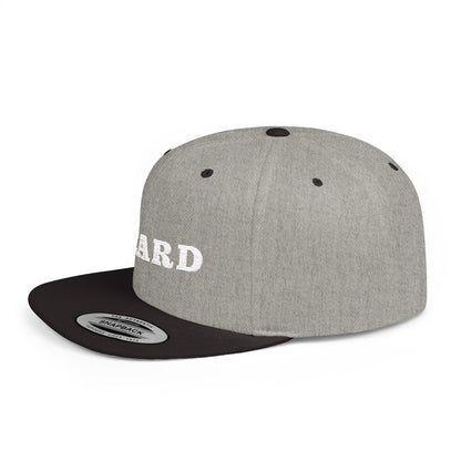 Heard Flat Bill Snapback White Text