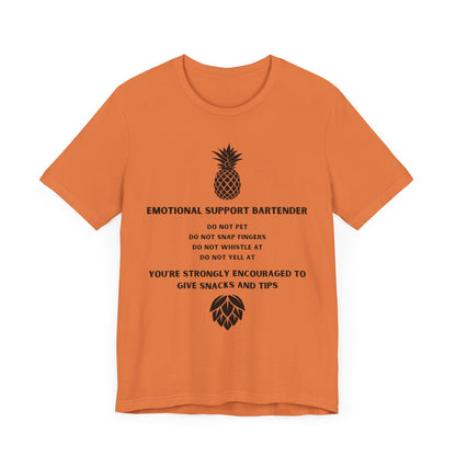 Emotional Support Bartender  Shirt - Black Text